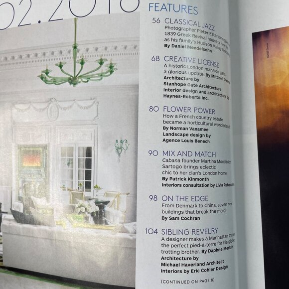 Architectural Digest Magazine u Feburary 2016  Vol 73 Issue 2 Home Interior Desi - Picture 3 of 4